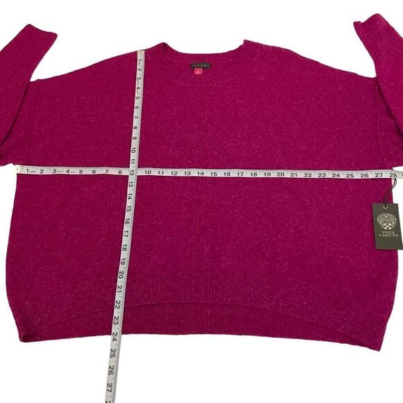Vince Camuto Sweater Euphoria Crew Neck Drop Shoulder Fuchsia Pink Heather XL - Picture 7 of 11